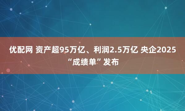 优配网 资产超95万亿、利润2.5万亿 央企2025“成绩单”发布