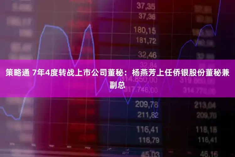策略通 7年4度转战上市公司董秘：杨燕芳上任侨银股份董秘兼副总