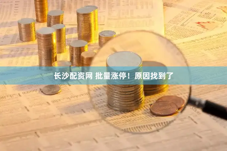 长沙配资网 批量涨停！原因找到了