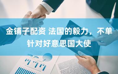 金铺子配资 法国的毅力，不单针对好意思国大使