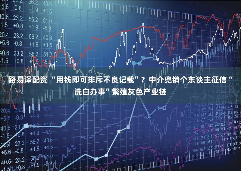 路易泽配资 “用钱即可排斥不良记载”？中介兜销个东谈主征信“洗白办事”繁殖灰色产业链