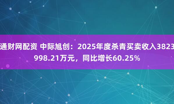 通财网配资 中际旭创：2025年度杀青买卖收入3823998.21万元，同比增长60.25%